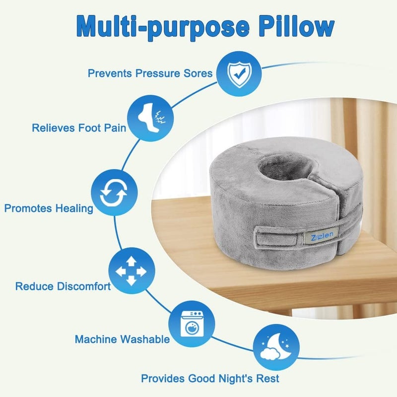 Zelen Foot Elevation Pillow Ankle Wedge Heel Elevator Cushion Foot Support Pillow Medical Ankle Cushion for Foot Pressure Bed Sore Ulcer Sleeping Leg Rest Elevated Support Foam (Medium, 1 PCS) - Image 5